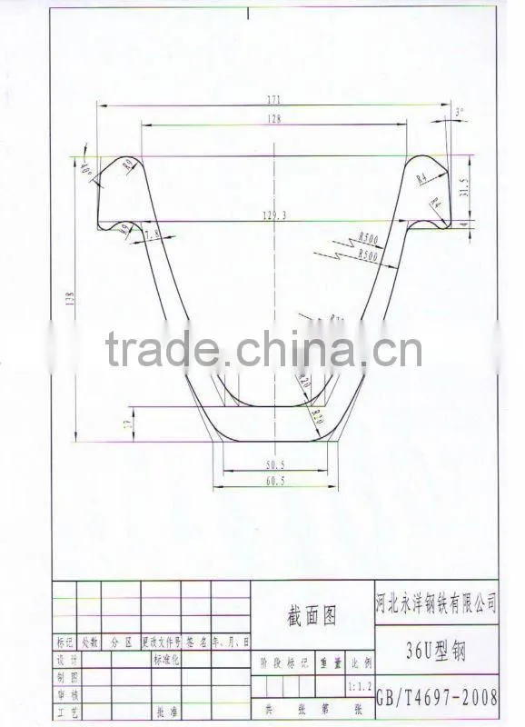 36U-channel steel beam