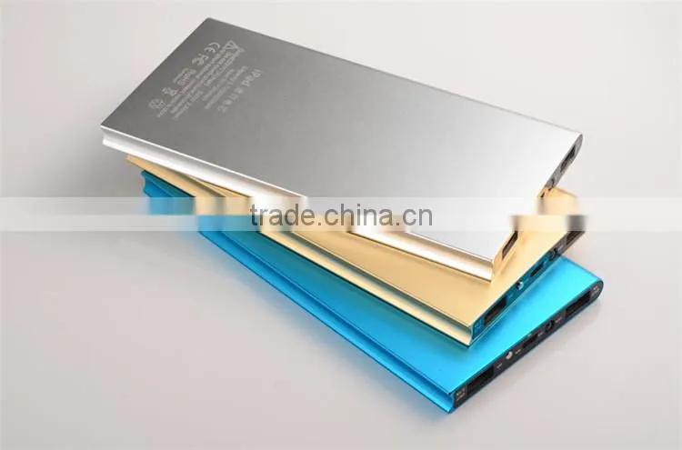 G005 Aluminum metal custom logo slim portable dual usb port mobile charger power bank 8000mah