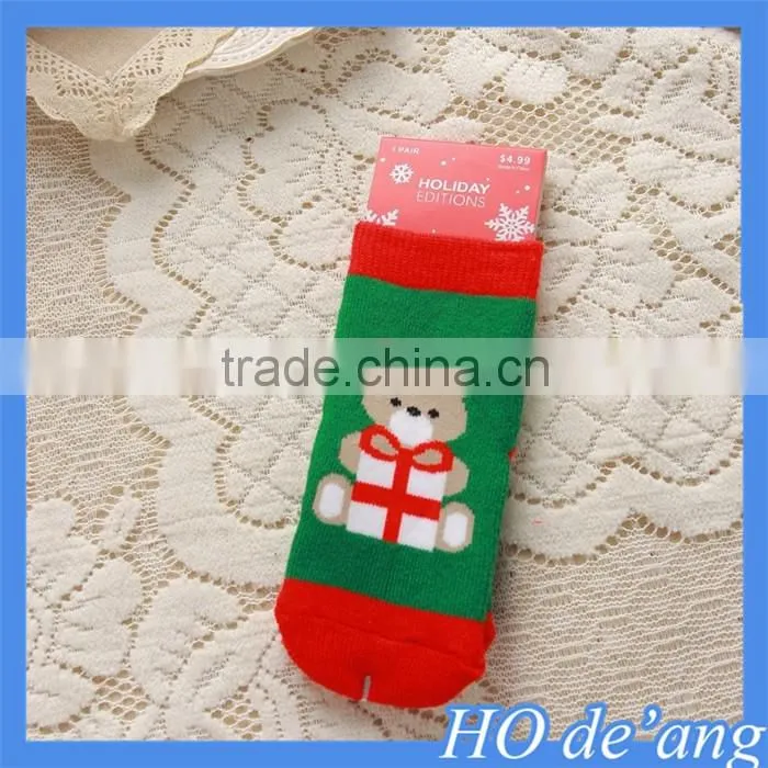 Hogift hot selling baby socks thick warm terry socks combed cotton Christmas baby socks MHo-198