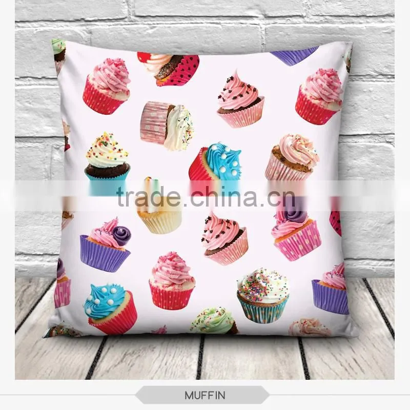 high quality fashion cupcakes design 3d digital print pillowcases fullprint decorative throw pillow covers seat cushion Cover