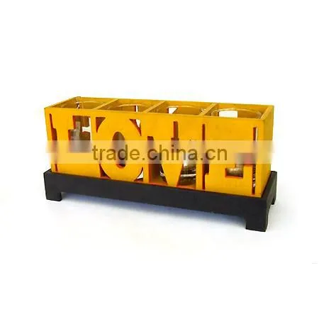 LOVE tabletop wood sign holder with colors