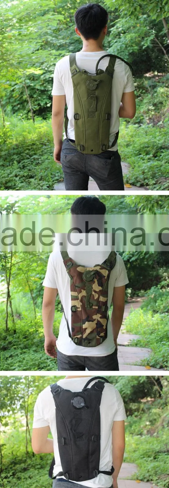 Camouflage sport riding bicycle cycling water hydration backpack with bladder bag
