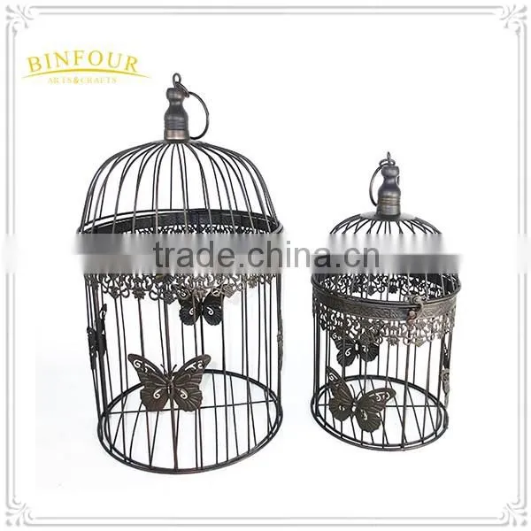 garden decorative welding S/2 round birdcage