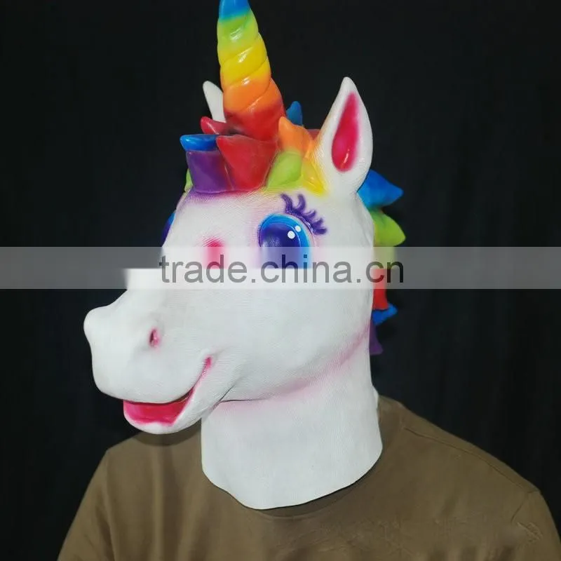 New design Fancy Full Head Animal Horse Latex mask Halloween Party Mask