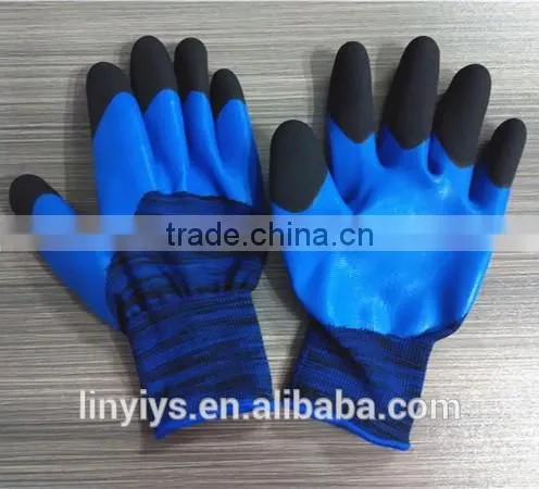 Nitrile coated polyester gloves/fitness gloves