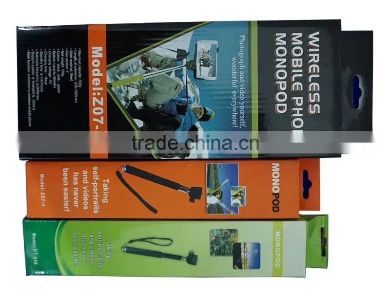 Hot sell z07-5 extendable monopod with wireless Bluetooth Remote Button for phone and camera