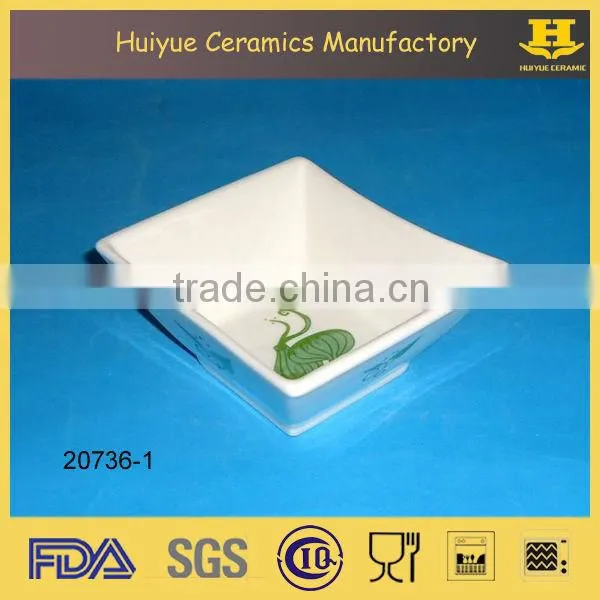 porcelain rectangular cake mould white color with decal printing