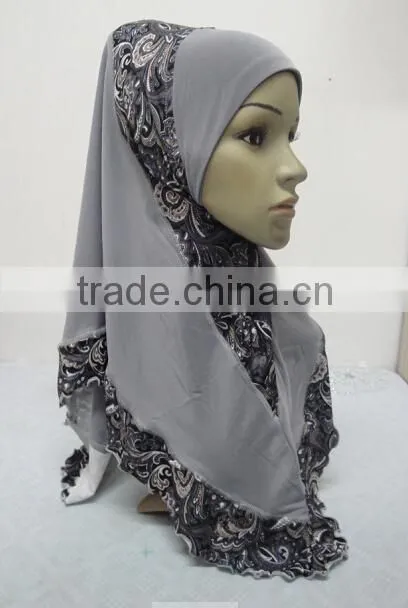 H281 new style one piece hijab with prints