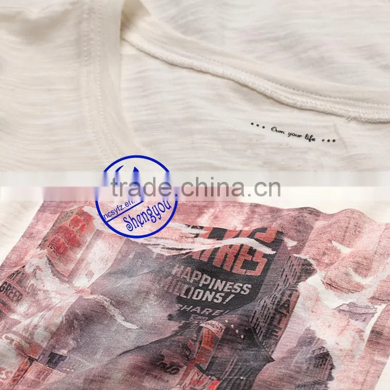 100 cottonl ong sleeve mens white t-shirt wholesale clothing factory in china