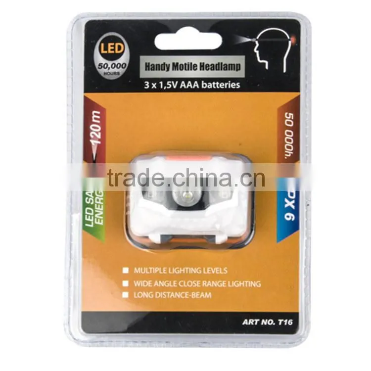 Poppas T16 2+1 red smd led 3AAA battery operated waterproof outdoor camping running walking reading ultra bright headlamp