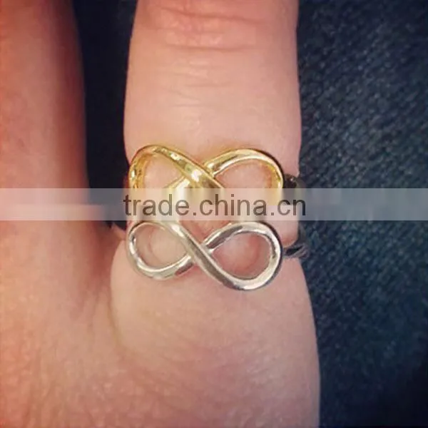 Popular style infinity gilded ring-925 sterling silver
