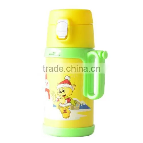 350ml stainless steel double wall plastic water bottle with straw