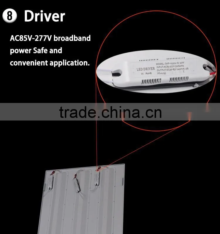 2016 china factory led grille light 600x600 2ft*2ft 36w low heat