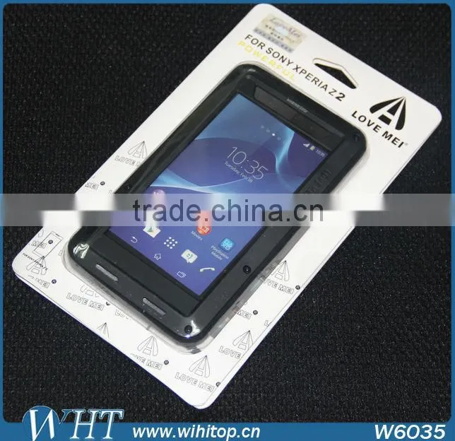 Shockproof Waterproof Case for Sony Xperia Z2 Aluminum Case Metal Powerful Case with Gorilla Glass