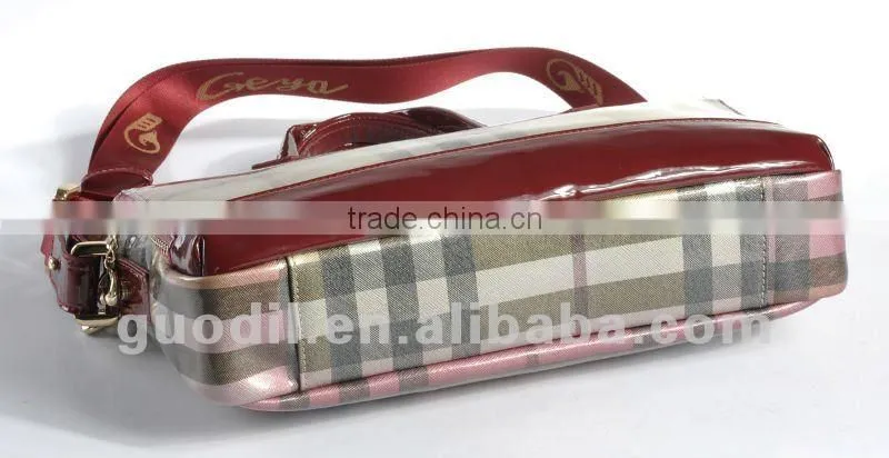 New Design! Lady Fashion Plaid PU Handbag 2012! Hot style!
