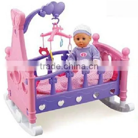 661-03B Plastic Baby Shaker Doll Bed
