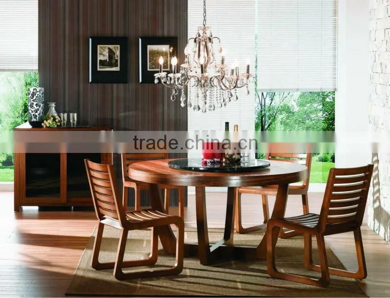 Mordern extensible wooden dining table