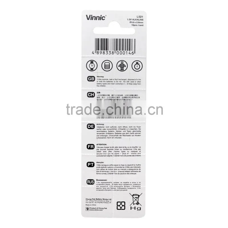 ag0 Primary alkaline Button Cell 384 L521