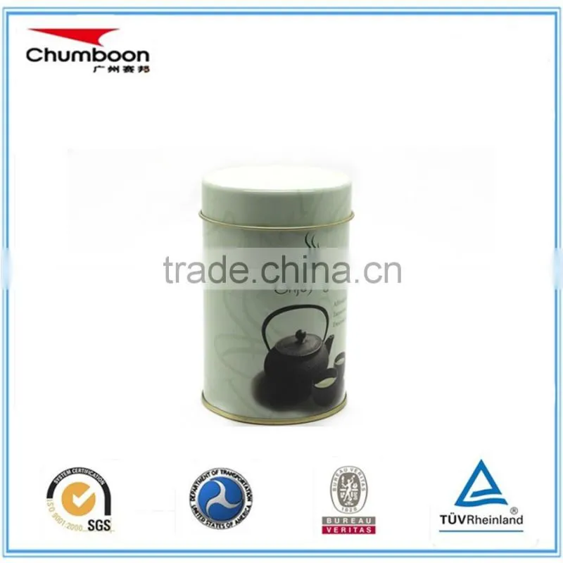 Guangzhou factory round CMYK air-tight tea sugar coffee tin box with insert lid