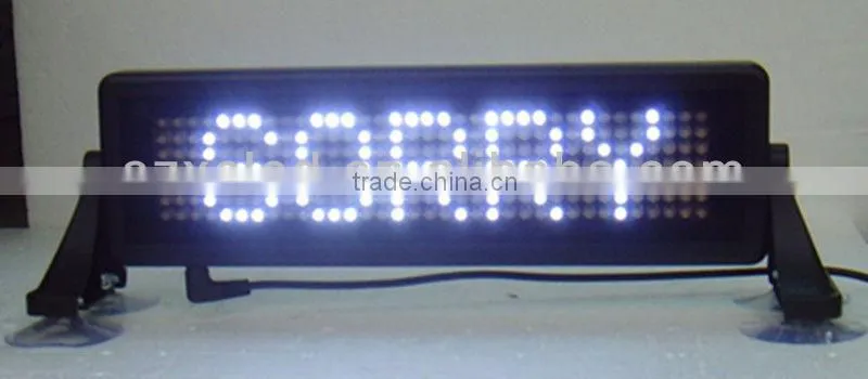5V/12V+Black plastic frame+ Remote control&PC sofoware communication+ Semi-outdoor+Front&Rear window+W Co.+LED car display board