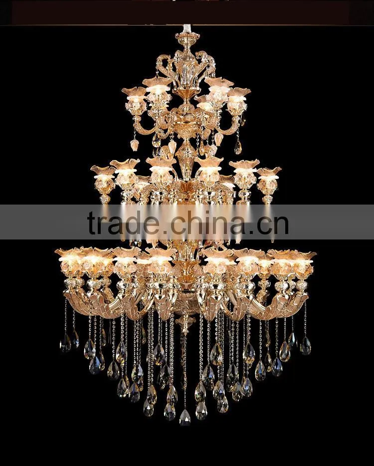 big chandelier for hotel ,modern hand crafted chandelier with zinc alloy bend ,31 lights