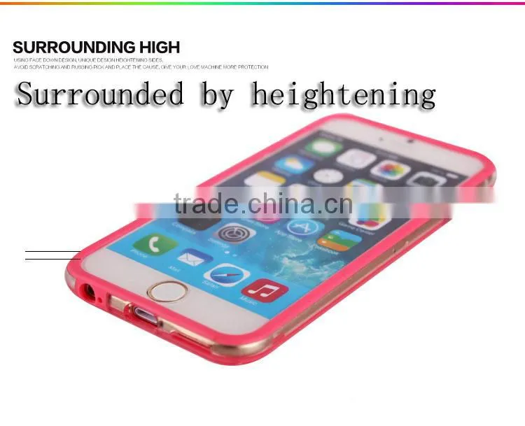 The latest for iphone6 6 plus intermediate transparent shell border protection using TPU + PC materia mobile phone for case