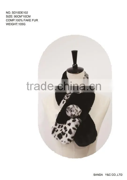 New design fashion women fake fur scarf/shawl