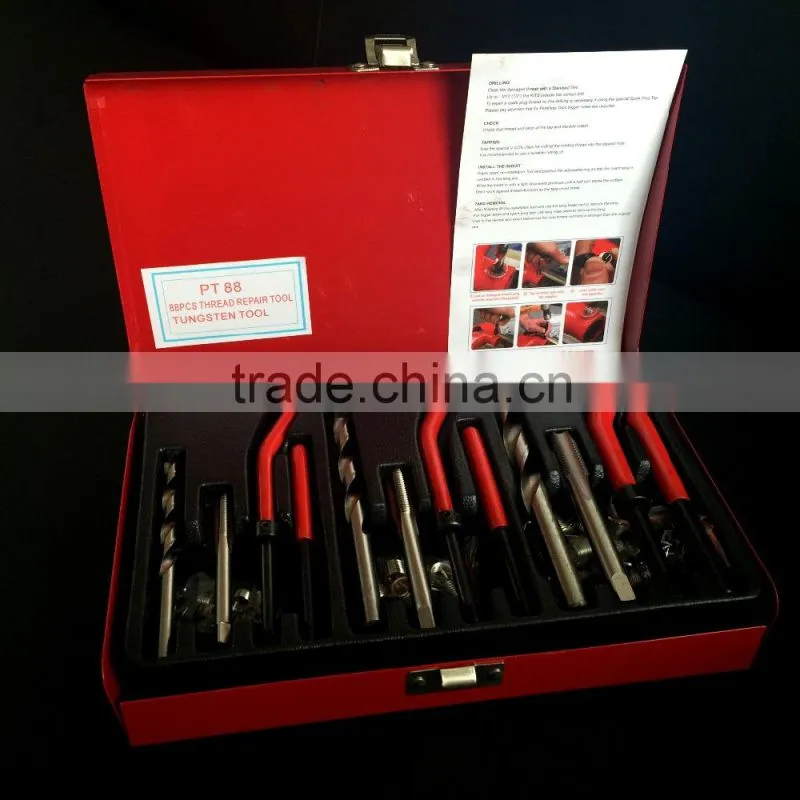 88PC Rethreading Tools Set Thread Repair Kit in Iron Case