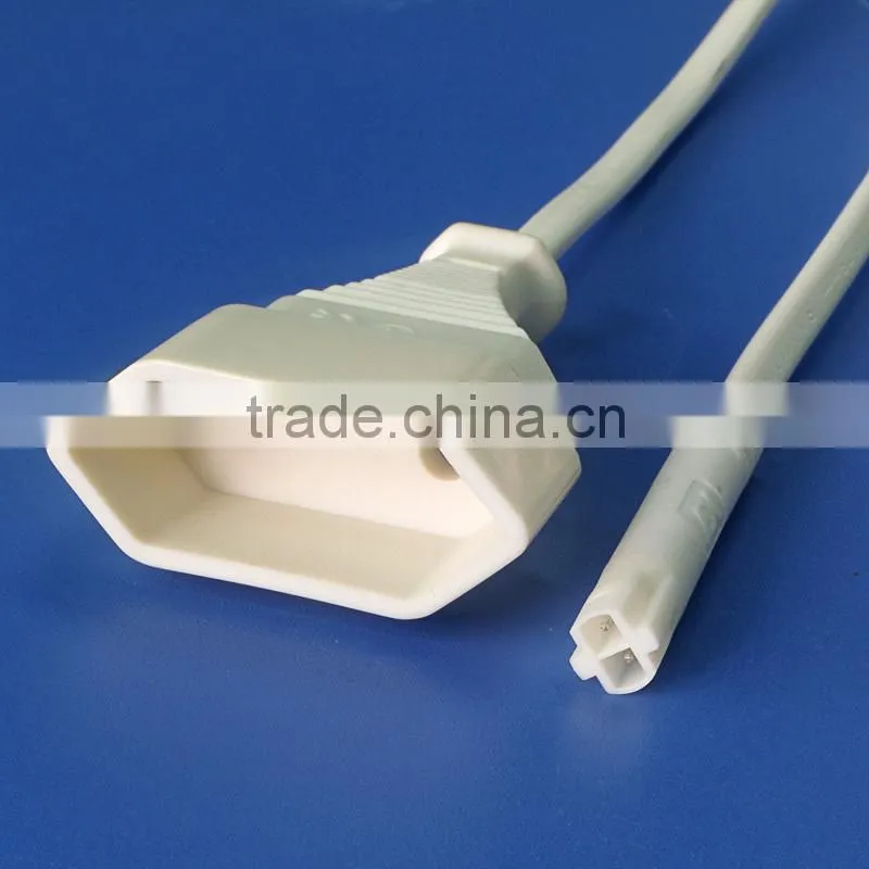 uk 3 pin to europe 2 pin adaptor plug output led electrical 2 pin male plug cable connectors white with Euro socket