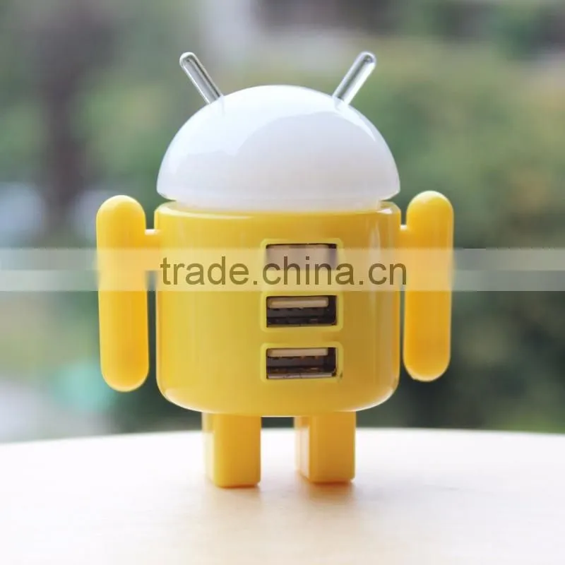 Cheap funny cute robot 3 ports usb 2.0 hub for promotions