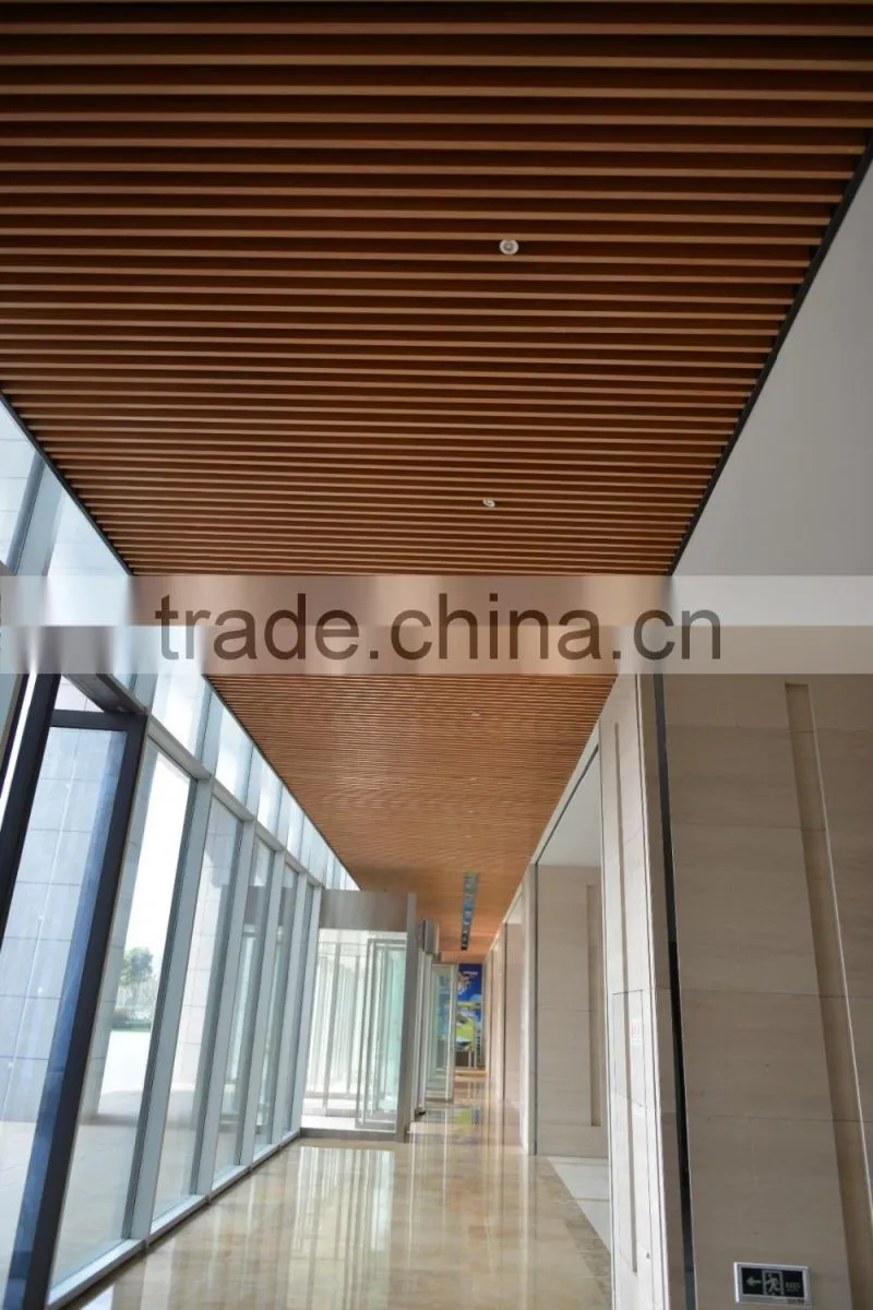 Heat Transfer Wood Grain Metal Suspended Linear Ceiling Aluminum Square Tube Screen Ceiling tiles