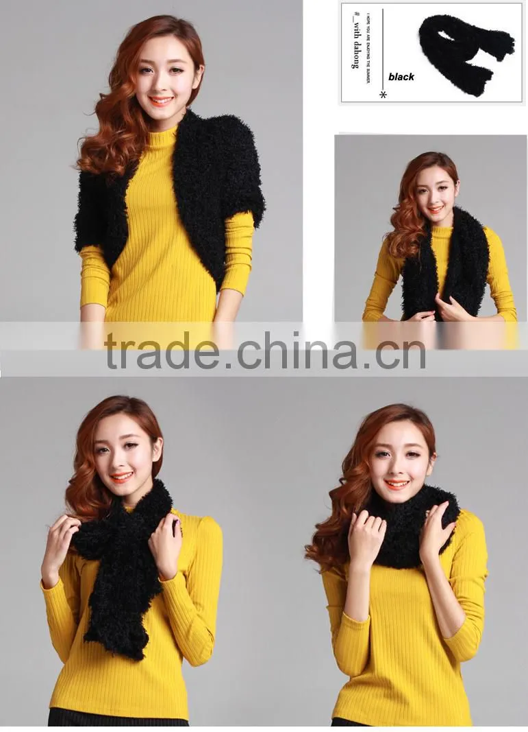 Top Trendy Women Winter Charcoal Fiber Soft Magic Scarf Woolly Knit Scarf Shawl Wrap