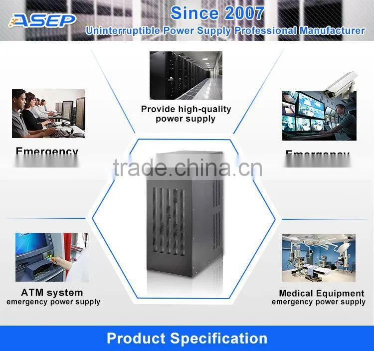 Pure Sine Wave Output Lcd Touch Screen Low Frequency Online 10 Kva UPS