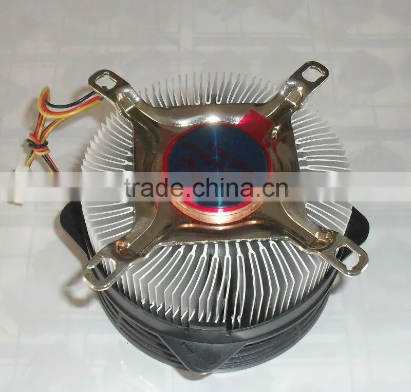 LGA1156/775 aluminium cpu cooler for intel dual core/Aluminium and copper combined