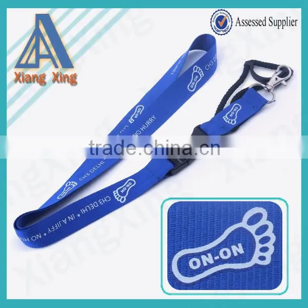 2015 Free sample one color / two colors zipper lanyard for phone holder