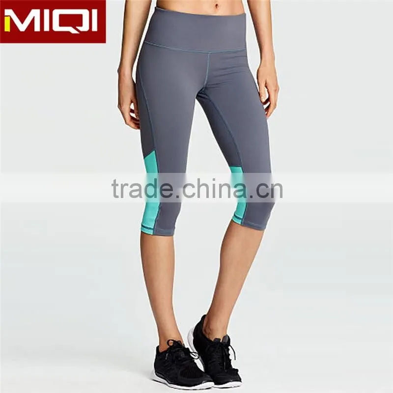Custom women sublimated printing yoga fitness capri leggings wholesale with plain color back