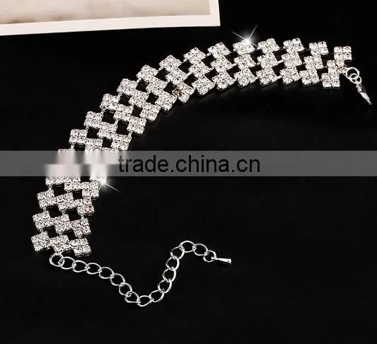 New Fashion Women Lady Gold Plated Crystal Cuff Bangle Love Heart Charm Bracelet