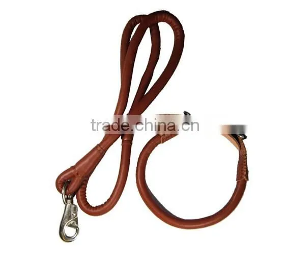 120cm Long High Quality PU Large Dog Leashes Pet Traction Rope Collar Set For Big Dogs