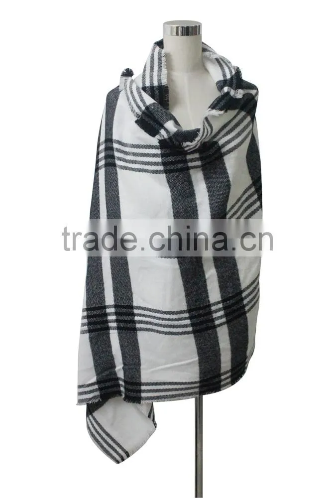 plaid tartan brand name classic oversize winter scarf