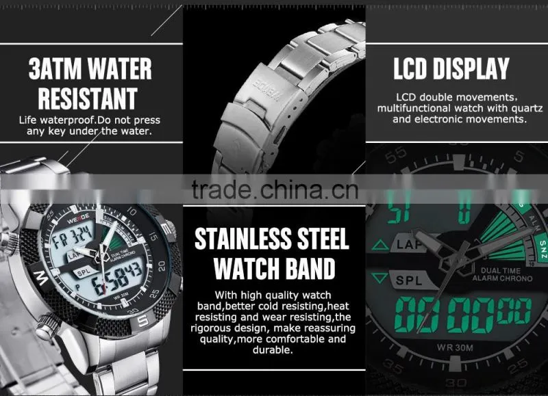WEIDE Wholesale Wrist Watch Waterproof Cold Light Sport Watches