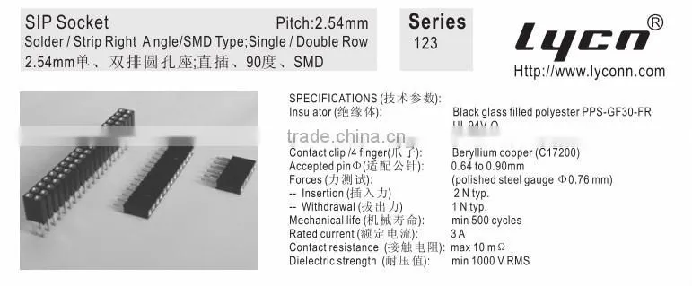 low profile SIP Socket connector
