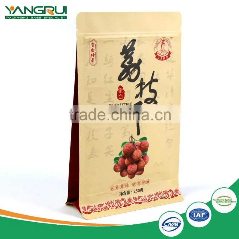 kraft paper bag with window and zipper