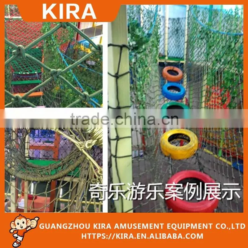 Latest customized kids indoor safety playground equipment with rope course
