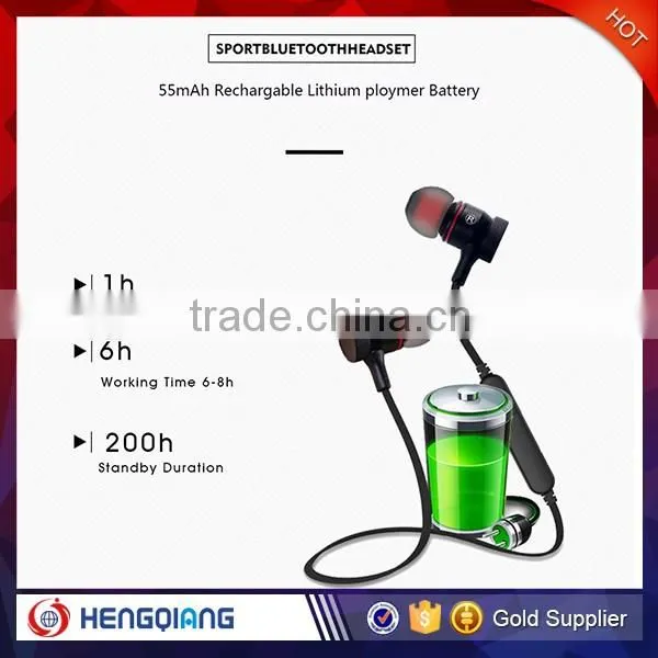 High quality smart stereo sound sport earphone earbuds noise reducing