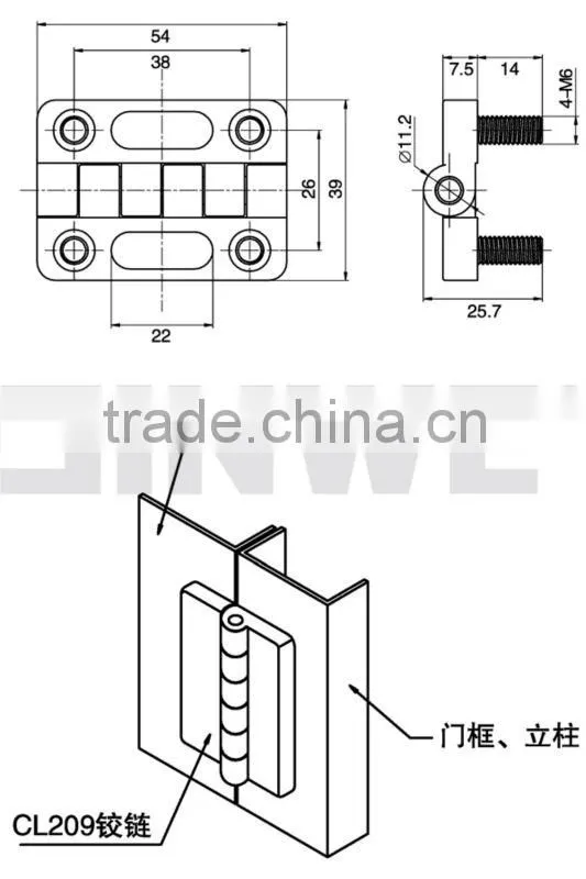 chrome plating zinc flat Industrial cabinet door soft close hinge