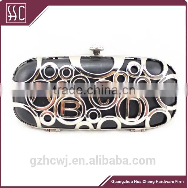 18.9*8.4cm newest evening clutch frames, metal clutch frame,crystal purse frames with plastic boxes