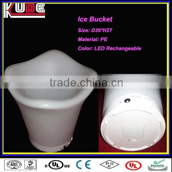 Remote control led lighted plastic ice bucket