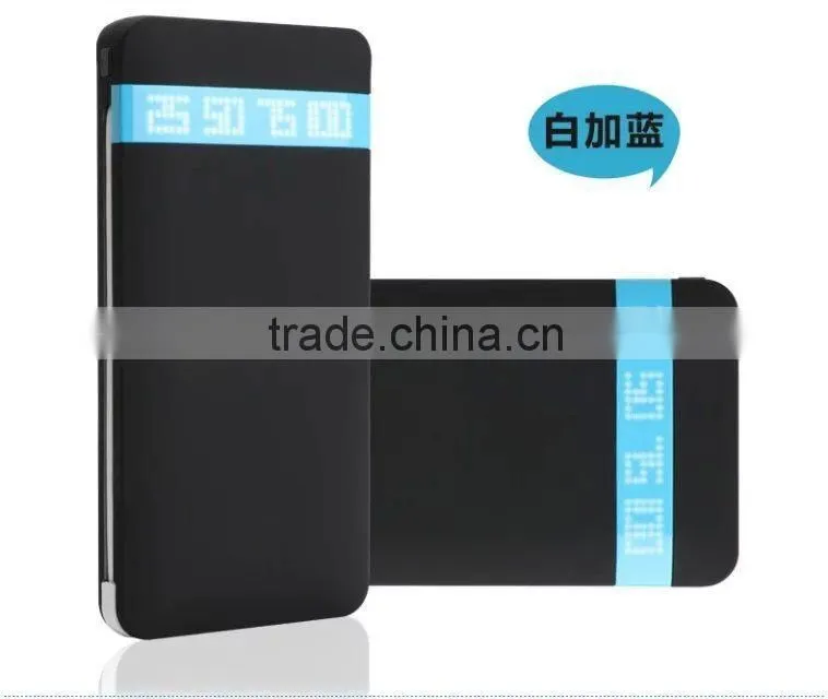 Factory New 8000mah Ultra Slim Powerbank With double Cable and connector for iPhone 5/5S/6/6S