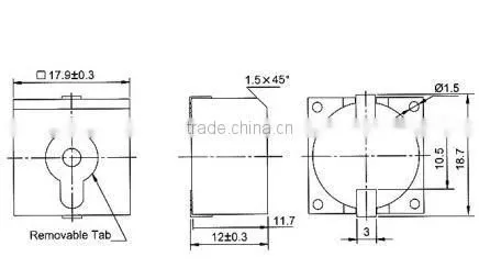 SMT1912 hot sale 18mm 10V square SMD piezo buzzer magnetic buzzer (FBELE)