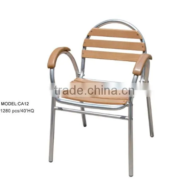 outdoor aluminum wooden chair